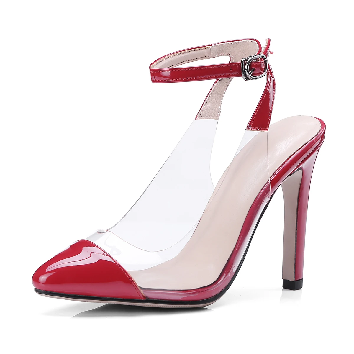 2019 New ankle strap high Heels Shoes poined toe women Shoes transparent summer Shoes woman 2019 New ankle strap high Heels Shoes poined toe women Shoes transparent summer Shoes woman