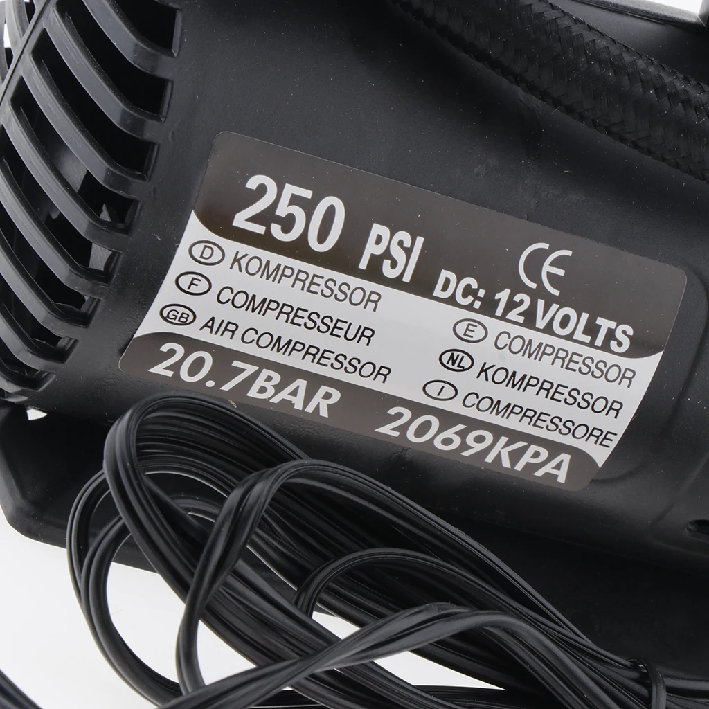 300 PSI 12V Portable Car Electric Inflator Pump Air Compressor Electric Tire Tyre Inflator Pump with Guage for Auto Motorcycle