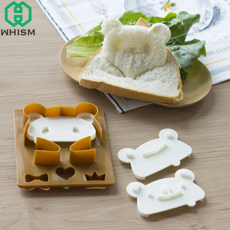

WHISM Plastic Sandwich Cutter Cute Panda Frog Shaped Interesting Toast Maker Bread Mould Cutter DIY Maker Kitchen Baking Tool
