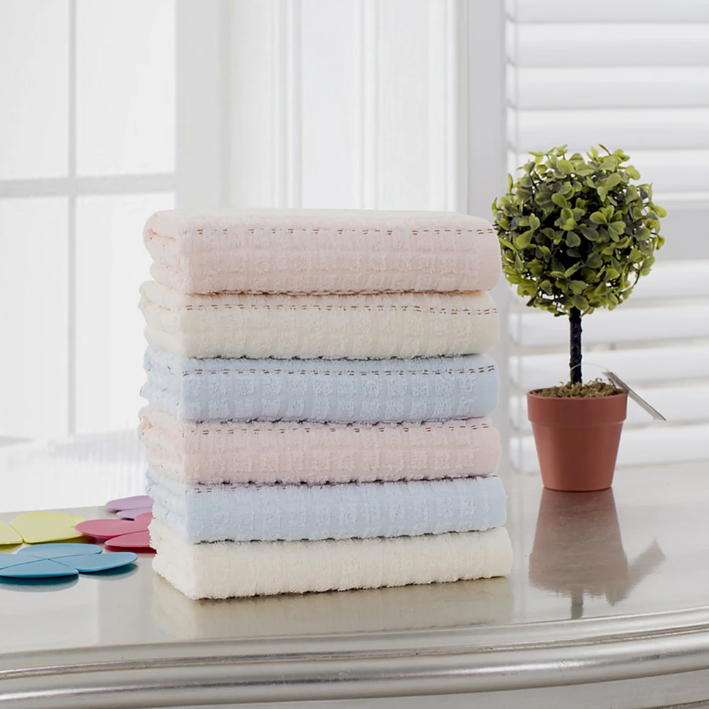 Quick Dry Absorbent Face Towel 33x75cm Mini Hair Drying Washrag Stripe