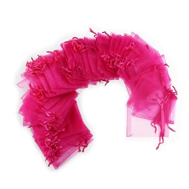 100pcs 7*9cm Organza Drawstring Gift Bags Wedding Favor Bags Jewellery Bags Embalagem Para Presente Christmas Gift Bags
