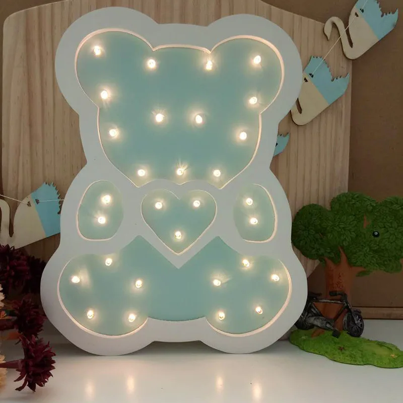 

Children's Room 3d Light Fixtures Veilleuse Enfant K Novelty Luminaria Led Gift 3d Wall Lamp Wooden Bear Led Nightlight