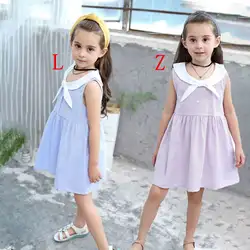 2019 одежда для маленьких девочек, весенне-летнее платье принцессы для маленьких девочек, детские праздничные платья в полоску без рукавов