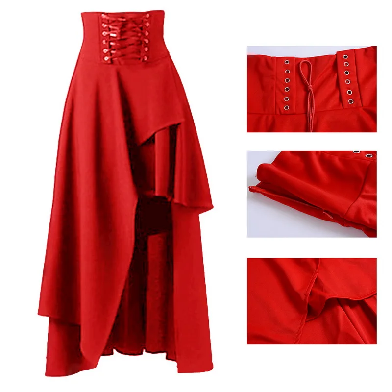 Laamei весенний женский Готический стимпанк костюм винтажная одежда плиссированная юбка в стиле бурлеск Ретро Винтаж Высокая талия длинные макси юбки