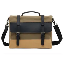 Англия Стиль Crazy Horse кожа+ холст Для мужчин сумки Бизнес Brifecase мужской сумка портфель Курьерские сумки