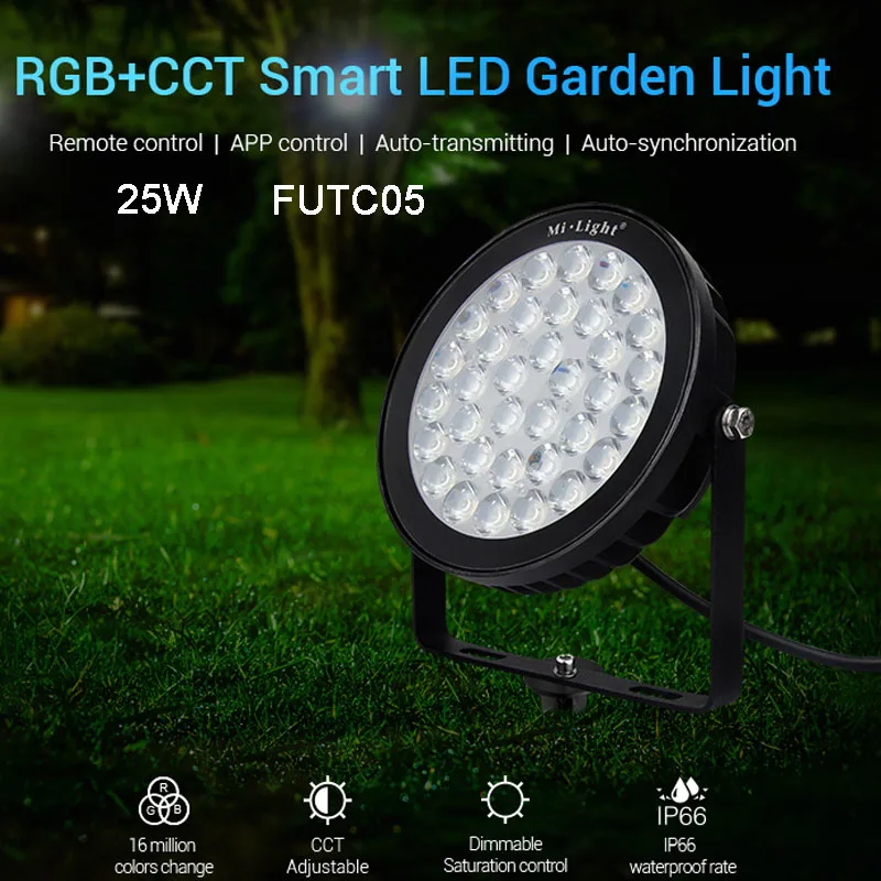 Miboxer FUTC05 25 Вт RGB + CCT светодиодный светильник для газона IP66 водонепроницаемый умный