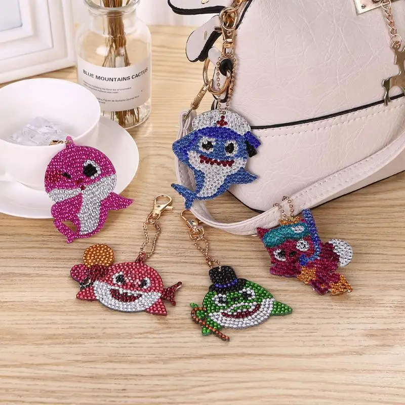 

5pcs DIY Animals Full Drill Special Shaped Diamond Painting Keychain Keyrings Rhinestones Cross Stitch Embroidery Key Ring Gifts