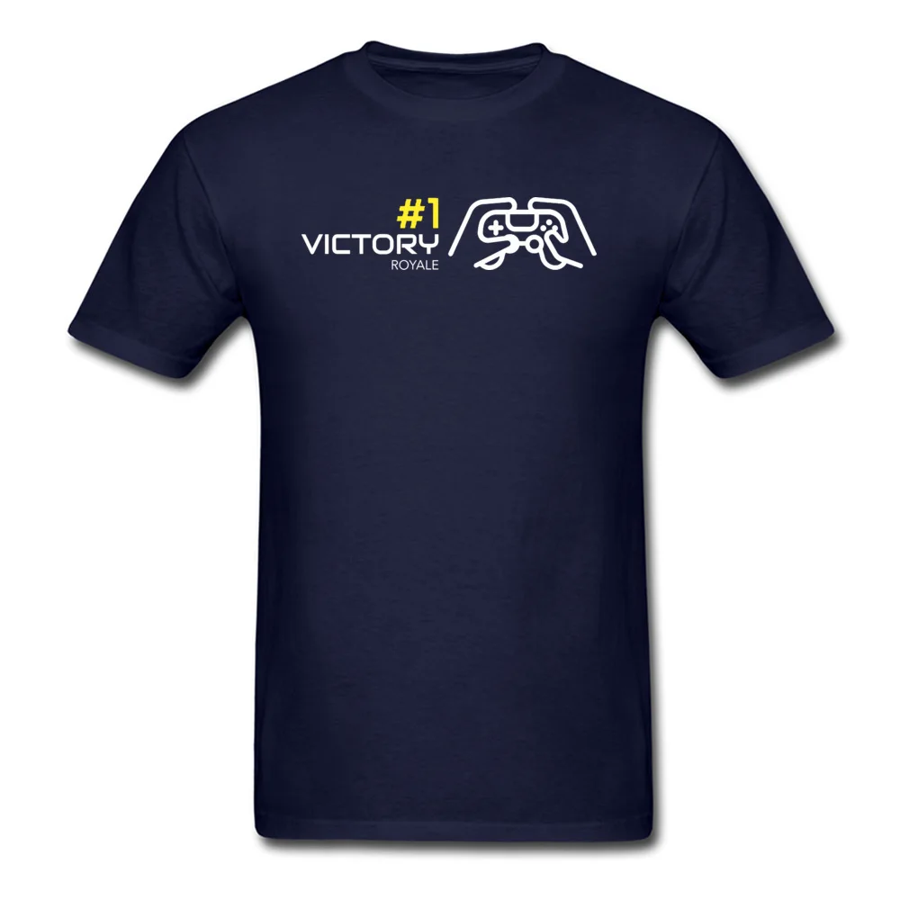 Victory-Video-Game-Controller-Royal- High Quality Men T-shirts Crewneck Short Sleeve 100% Cotton Fabric Tees Design T-Shirt Victory-Video-Game-Controller-Royal- navy