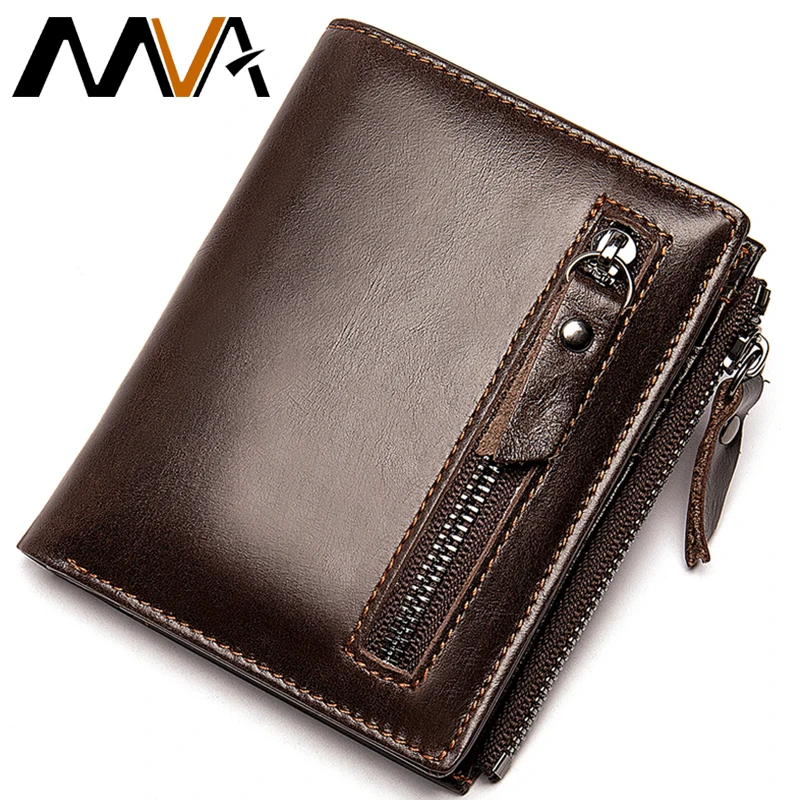 Leather Men Wallet Coin Bag Fashion High Quality Zipper Purse Credit Card Holder