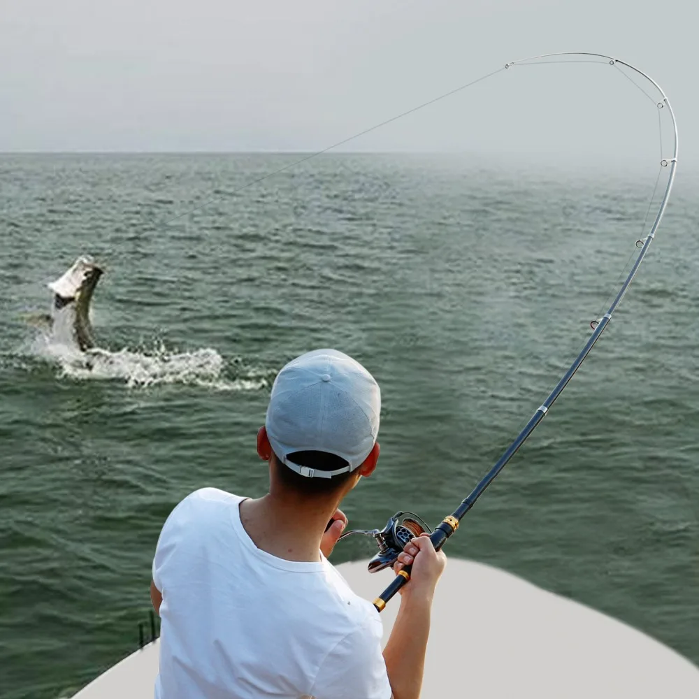 Fibra de Carbono Vara de Pesca Enfrentar de Pesca Sougayilang Telescópica Fiação Portátil Isca 1.8m-3.3m 99% 18 High Quality Esporte e Lazer