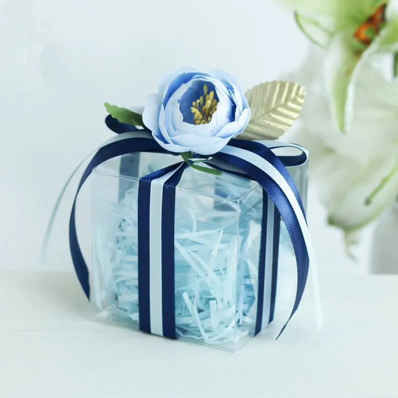 

Blue rose Romantic Transparent Candy Box for wedding engaged birthday party festivel gift box