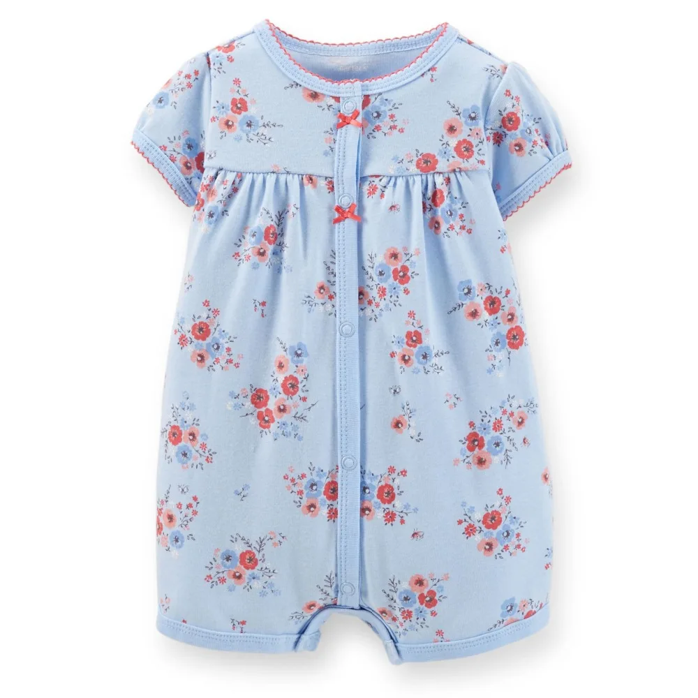 SR1 006,Original,New Item, Baby Girls Cotton Print Creeper, Cotton Rib Creeper with Allover