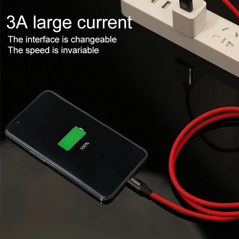 Biaze 3A usb type-C кабель для быстрой зарядки USB C кабель для samsung Galaxy S9 S8 Oneplus 6 тканевый плетеный кабель для синхронизации данных type-C телефонный кабель