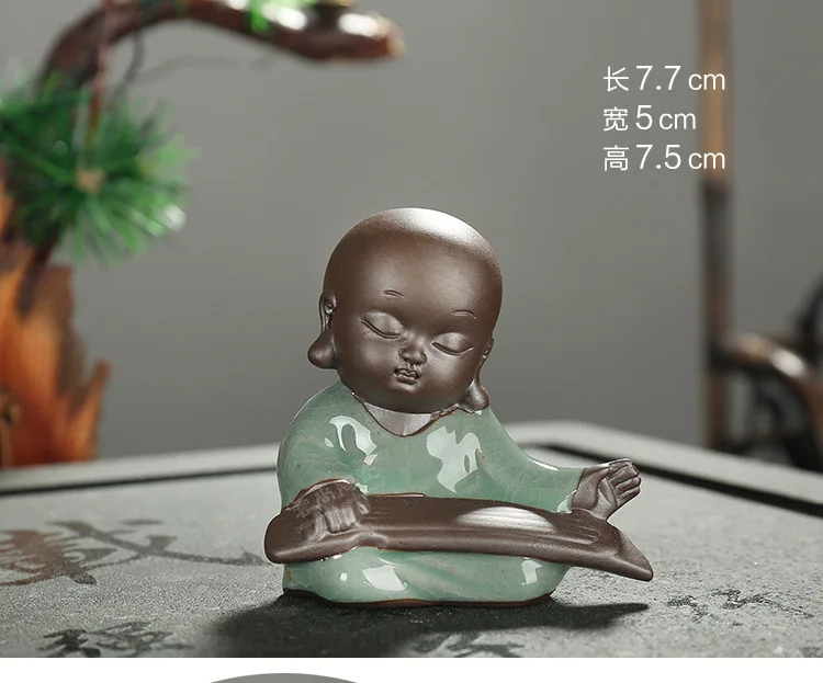 F креативный бутик улыбающийся чай Будды Pet керамический безумный монах украшения кунг-фу фигурки и мини домашний интерьер украшение офиса