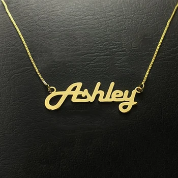 2019 personality woman necklace box chain necklace name custom necklace gold stainless steel pendant Gold Collier punk style gif gold feather pendant chain necklace