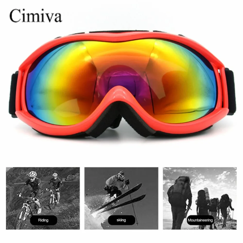 Cimava Unisex Skiing Goggles Double Layer Lens UV400 Anti Fog Snow