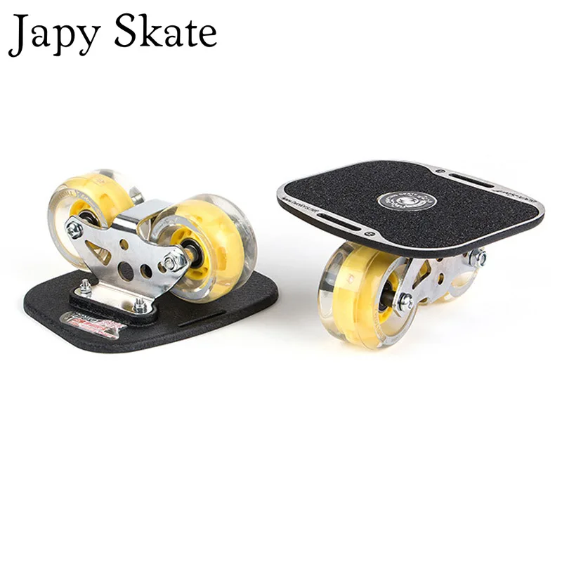 Japy Skate классический агрессивный Дрифт доска Серебро Алюминий линия коньки скраб Patines противоскользящие скейтборд палуба 82A колеса - Цвет: yellow lighting