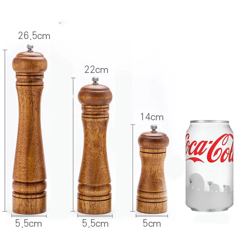 Kitchenware storage block tools home goods manual oak pepper crude salt cumin grinder holder rack accessories organizer