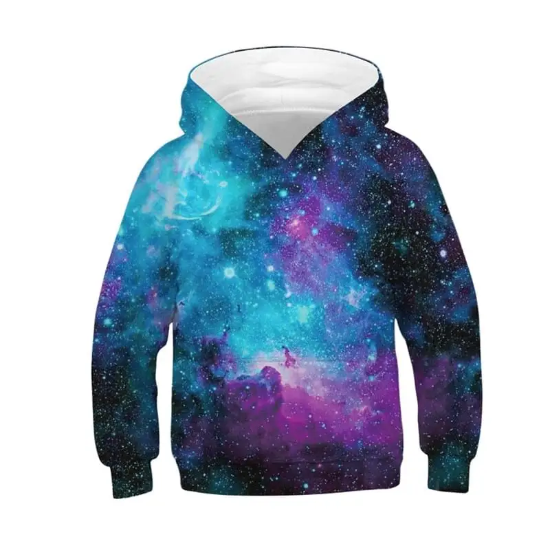  Hot 3d Print Spilled Milk Children Hoodie Boys Girls Space Galaxy Hooded Sweatshirts Unisex Long Sl