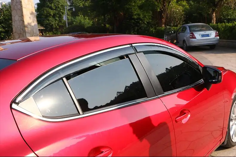 Для Mazda3 Axela- Пластик оконный козырек вентиляционные шторы Защита от солнца Дождь Отражатель гвардии для Mazda3 Axela авто аксессуары 4 шт./компл