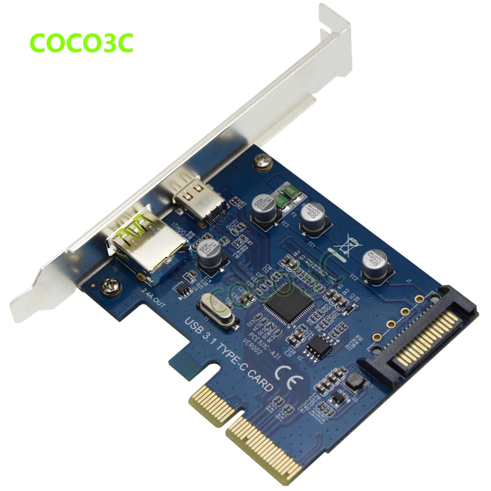  Escritorio 10Gbps USB 31 tipo C + puerto de carga rápida USB tarjeta PCI express PCI-e x4 A Adaptad