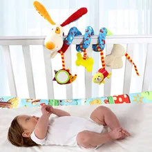 Baby Plush Rattle Crib Spiral Hanging Mobile Infant Stroller Bed Animal Toys Gift for Newborn Children