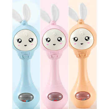 

Newborn Baby Rabbit Shape Teether Rattle Toy Music Playing Hand Bells Toys NSV775