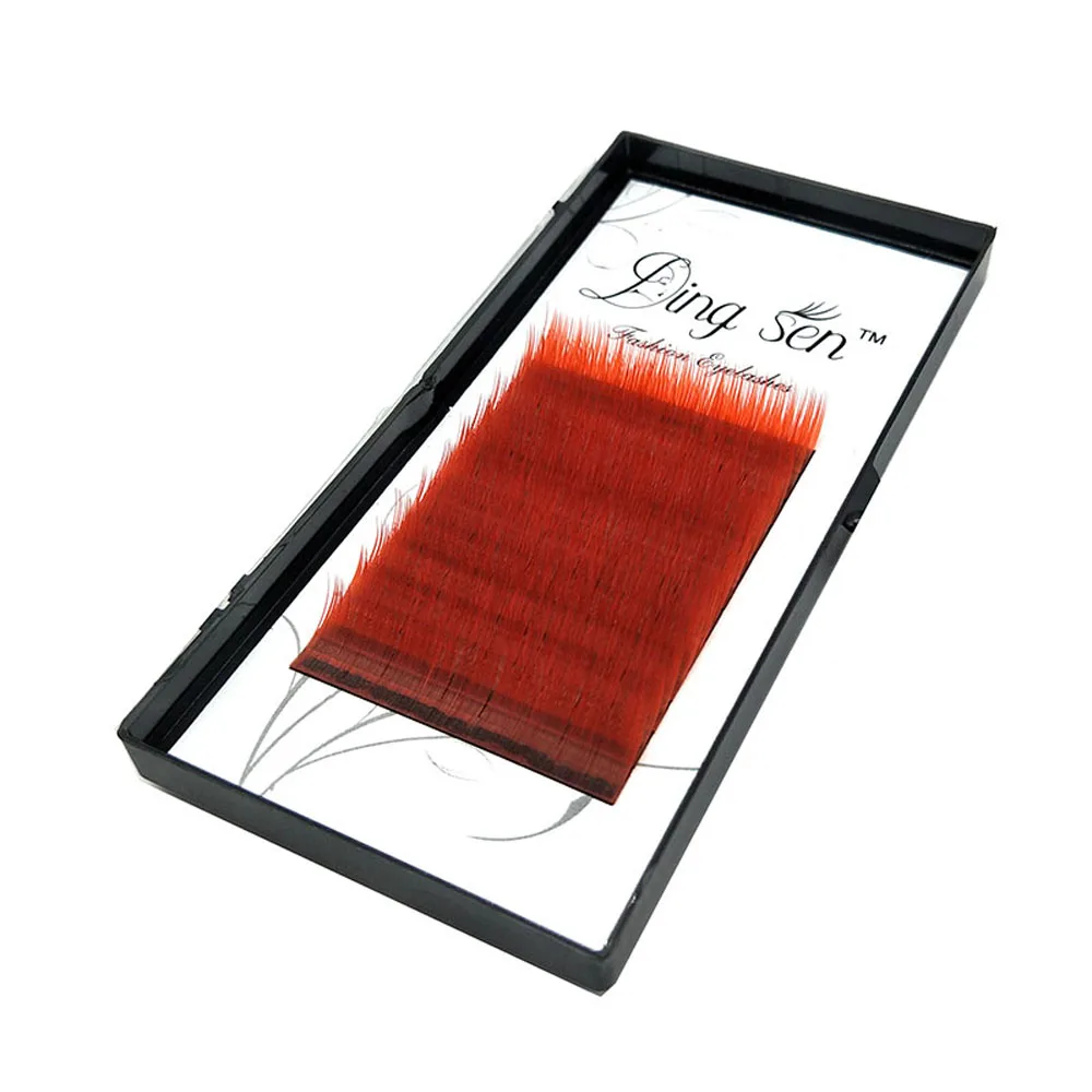 

12 Rows/Tray of Individual False Eyelashes Extension C/D Curl Makeup Tools RED Sexy Design Women Amazing Fashion Comestic