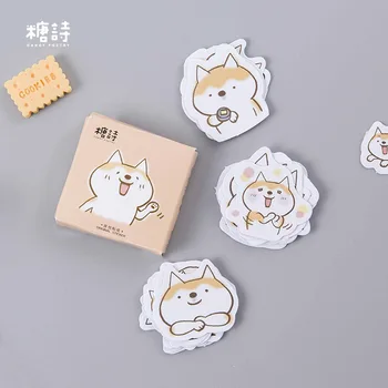 

45PCS/box New Cute Dog duet Album Paper Lable Stickers Crafts And Scrapbooking Decorative Lifelog Sticker Cute Stationery