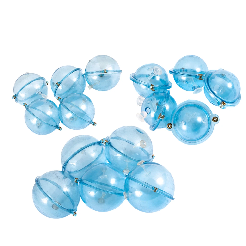 5pcs Fishing Float ABS Plastic Balls Water Ball Bubble Floats Clear Round Fishing Bobber Buoy Airlock Strike Indicators Blue