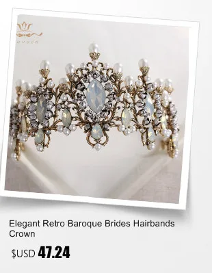 Bavoen Одежда высшего качества элегантные ретро барокко невесты Hairbands Корона природа жемчуг свадебная тиара заставки Пром Женские аксессуары для волос