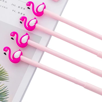 

30pcs/lot 0.38mm black ink flamingos 3D neutral pen cute cartoon gel pen for school writing office supplies wholesale