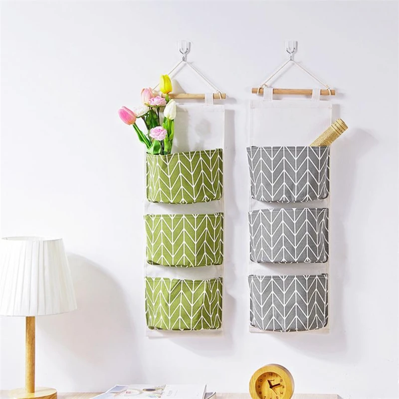 2018 new Fashion  3 Grids Wall Hanging Storage Bag Organizer Toys Container Decor Pocket Pouch  Hot selling good quality C0208  15