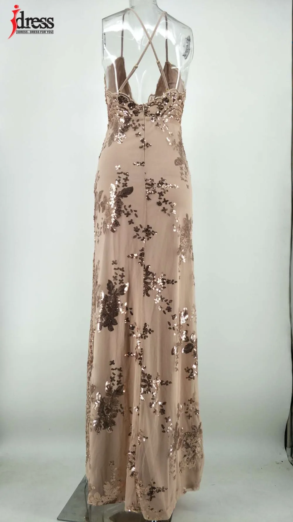 IDress New Vestidos De Festa Curto E Elegante Bandage Jurk 2018 Red Gold Black Sequined Dresses Long Maxi Bodycon Party Dresses (6)