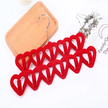 5Pcs Heart Shaped Flocking Practical Convenient Holder 11 Hooks No Trace Multifunction Antirust Home Scarf Hanger Non Slip 5Pcs Heart Shaped Flocking Practical Convenient Holder 11 Hooks No Trace Multifunction Antirust Home Scarf Hanger Non Slip
