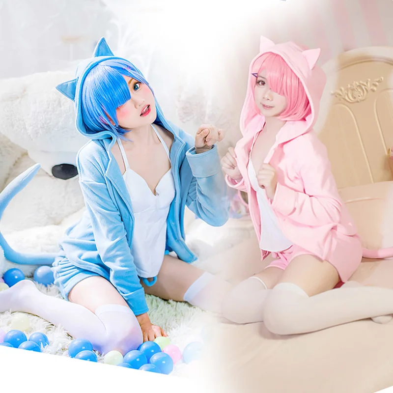 Костюм для косплея Re Zero Kara Hajimeru Isekai Seikatsu Ram Rem милая Пижама женская одежда сна