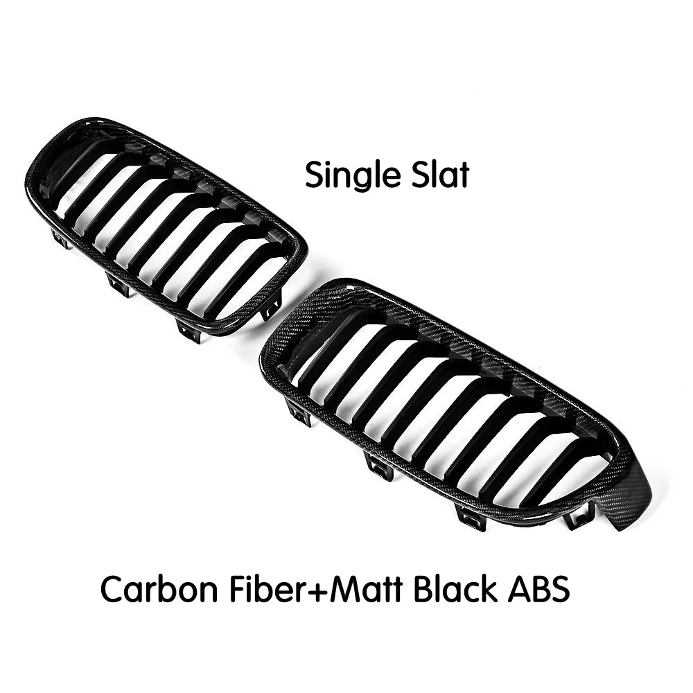 Подлинное углеродное волокно для 3 серии f30 f31 гриль двойная планка глянцевая черная решетка для bmw 3 серии 318i 320i 328i 330i 335i 2012-18 - Цвет: single slat