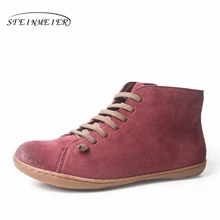 Women Winter Snow Boots Genuine leather Ankle Spring flat Shoes woman Short Brown Boots With Fur 2019 for women lace up boots Women Winter Snow Boots Genuine leather Ankle Spring flat Shoes woman Short Brown Boots With Fur 2019 for women lace up boots