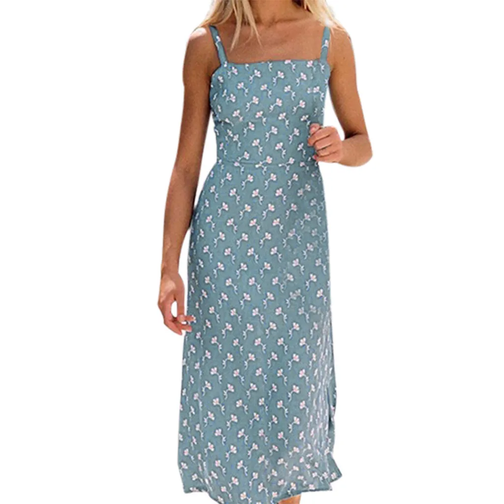 

YOUYEDIAN Summer Dress 2019 Women Boho Style Geometric Print Beach Dress Elegant Party Dresses with Belt Vestidos de fiesta #3