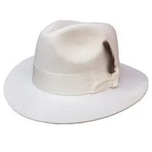 Классическая белая мужская шерстяная Фетровая Шляпа Fedora Шляпа крестного отца-американский стиль