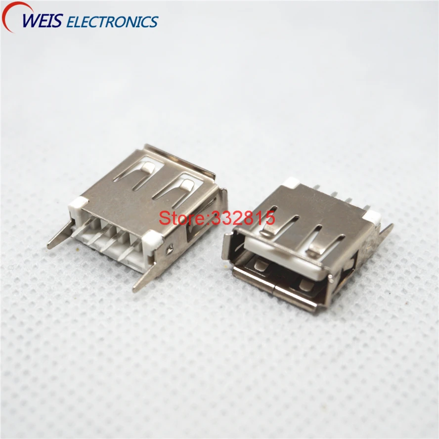 20 PCS tomada Fêmea conector USB Tipo A 180 graus AF180 reta pino 4 pinos 13.7mm plugue de cobre shell frete grátis|4 pin female connector|4 pin femaleshell connector - AliExpress