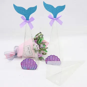 

100 pcs DIY Wholesale Cone Shaped Size:5*5*16cm Clear PVC Box Packing Gift/Candy Transparent Model Display candy wedding box