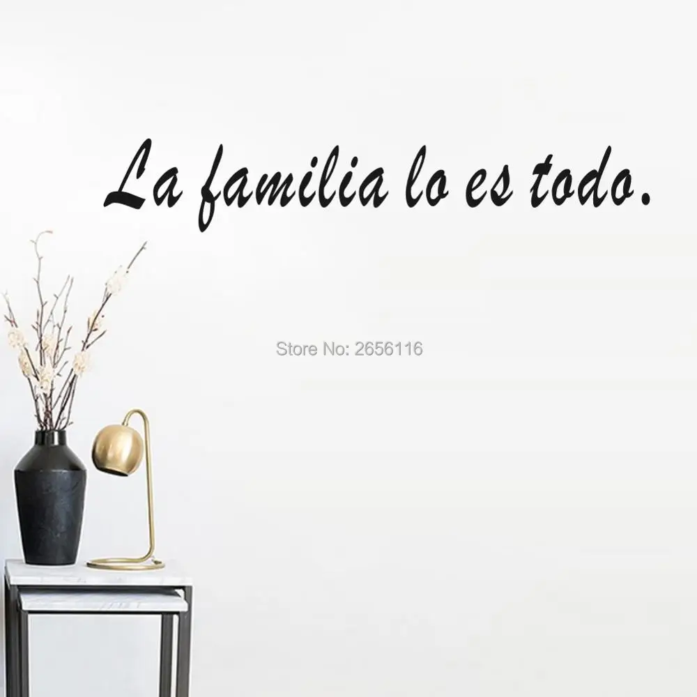 Hiszpański La Familia Lo Es Todo Naklejka ścienna Cytaty Rodzina