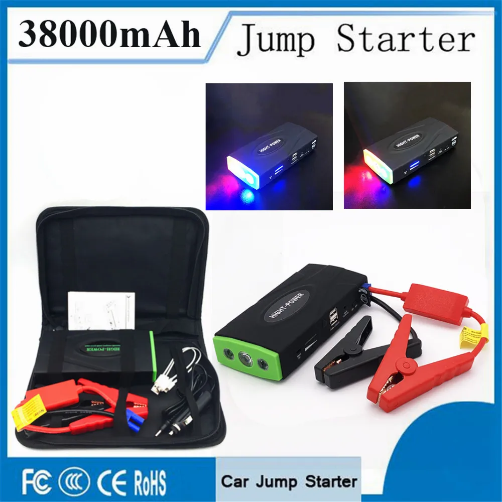 

High Power 38000mAh Car Jump Starter Power Bank Portable 12V 600A Starting Device Car Charger For Car Battery Booster Buster CE
