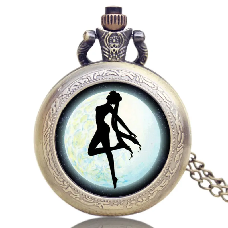 Элегантный Дизайн Довольно Солдат Сейлор Мун карманные часы красивый узор девушка часы для леди подруга