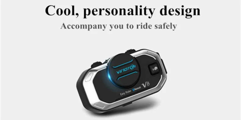 Motorcycle Helmet Bluetooth Headset Vimoto V8 850mAh Multi-function BT Interphone Motorbike Stereo Headphones for Two Way Radios (9)