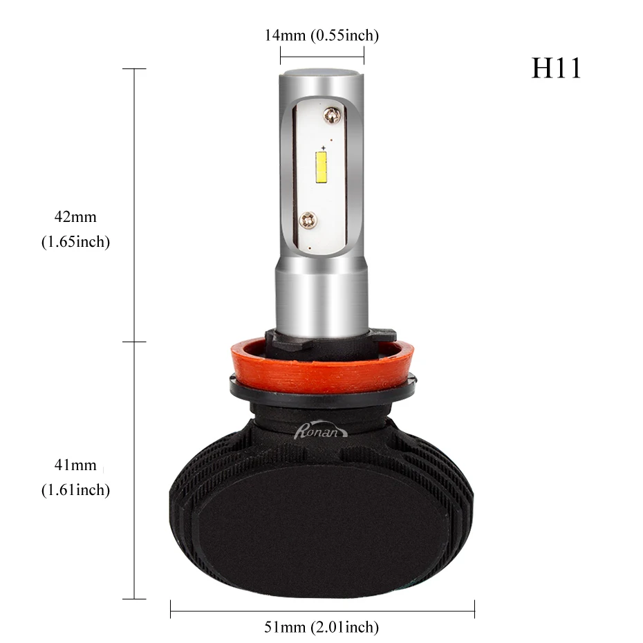 Ронан 10X S1 H4 светодиодный H7 H11 H8 HB4 H1 H3 HB3 автомобильные лампы для фар машины 50W 8000LM стайлинга автомобилей 6500K 4300K 8000K светодиодный автомобильной