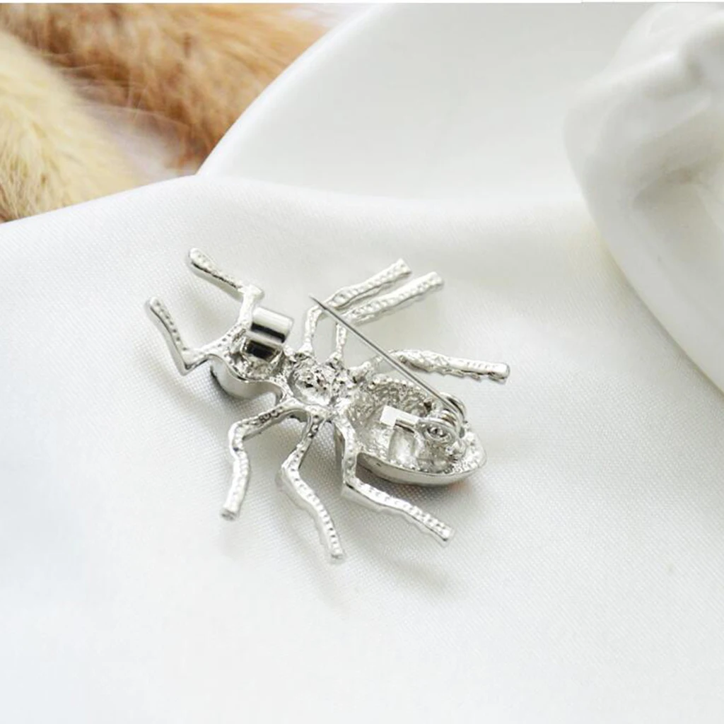 Chic Alloy Enamel Rhinestone Ant Insect Brooch Pin Costume Jewelry Accessory