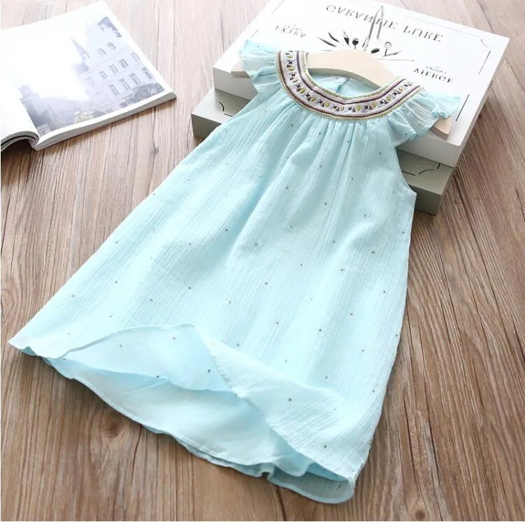 

Y32132350 2018 New Summer Baby Girls Dress Print Stars Fashion Girl Dress Ruffles Girls Princess Dress Baby Dress Girls Clothes
