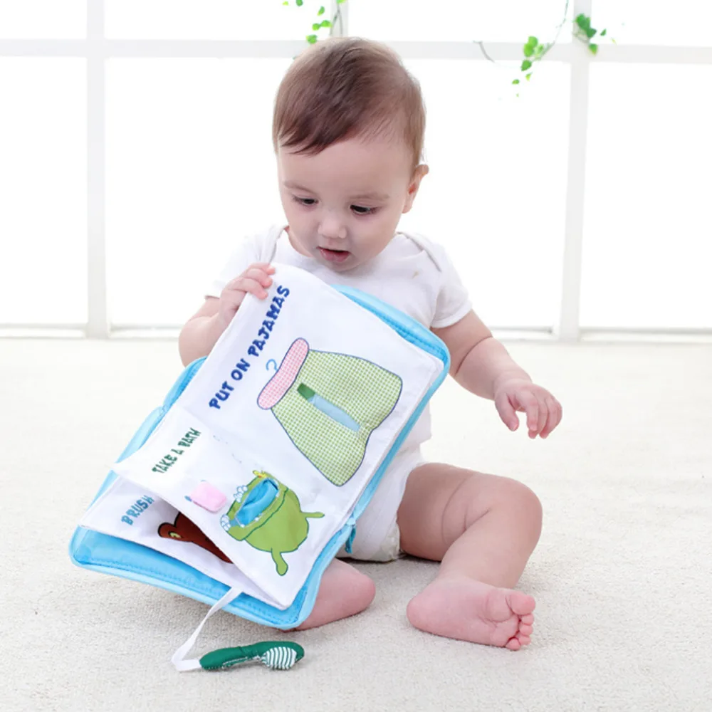 12 страниц, детская мягкая ткань, книги для мальчиков и девочек, шуршит звук, Младенческая обучающая погремушка в коляску, игрушки для новорожденных детей 0-12 месяцев